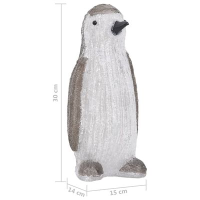 vidaXL LED vianočná akrylová figúrka tučniaka exteriér aj interiér 30 cm