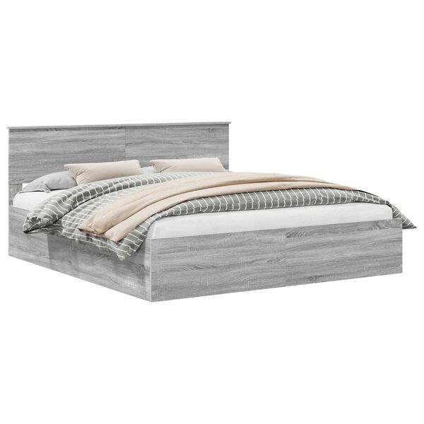 vidaXL R&aacute;m postele Siv&yacute; Sonoma 200 x 200 cm Kompozitn&eacute; drevo