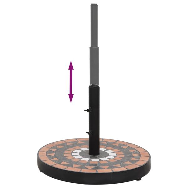 vidaXL Stojan na slnečník terakotový a okrúhly 12 kg