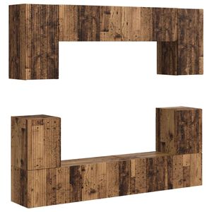 vidaXL Zostava TV skriniek N&aacute;stenn&yacute; 5 pcs Star&eacute; drevo Kompozitn&eacute; drevo