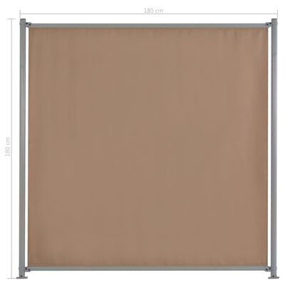 vidaXL Plotový panel s 2 stĺpikmi látkový 180x180 cm sivo-hnedý