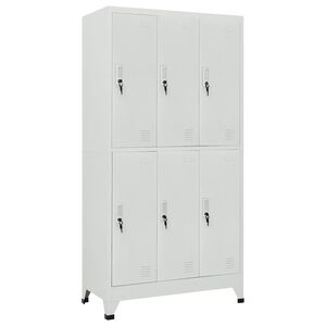 vidaXL Oceľov&aacute; &scaron;atňov&aacute; skrinka so 6 priehradkami, 90x45x180 cm, &scaron;ed&aacute;
