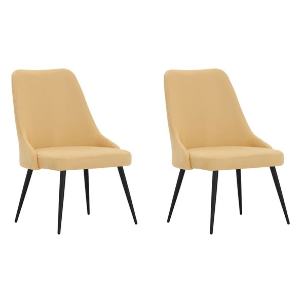 vidaXL Jed&aacute;lensk&eacute; stoličky 2 ks žlt&eacute; l&aacute;tkov&eacute;