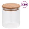 vidaXL Skladovacie sklenen&eacute; poh&aacute;re s bambusov&yacute;mi viečkami 10 ks 600 ml