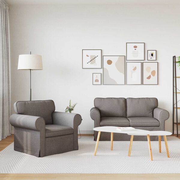 vidaXL Pohovka 2 pcs Sivohned&aacute; 155 x 82 x 80 cm l&aacute;tka