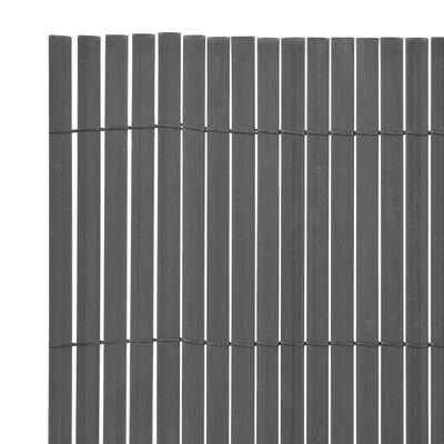 vidaXL Obojstranný záhradný plot, PVC 90x500 cm, sivý