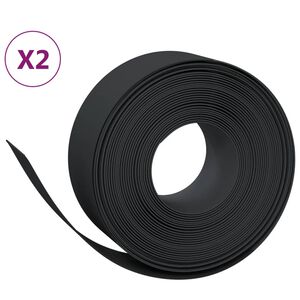 vidaXL Z&aacute;hradn&eacute; obruby 2 ks čierne 10 m 20 cm polyetyl&eacute;n