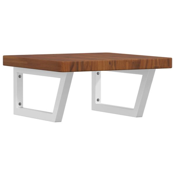 vidaXL Polica pod um&yacute;vadlo, n&aacute;stenn&aacute;, oceľ a dubov&yacute; mas&iacute;v