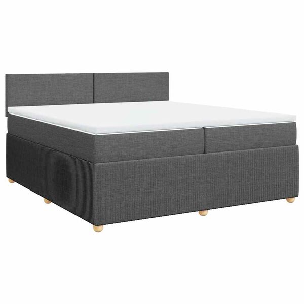 vidaXL Boxspring posteľ s matracom tmavosiv&aacute; 200x200 cm l&aacute;tka