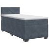 vidaXL Posteľ boxspring s matracom Tmavosiv&aacute; 90 x 190 cm Zamat