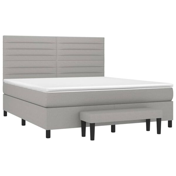 vidaXL Boxspring posteľ s matracom bledosiv&aacute; 180x200 cm l&aacute;tka