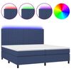 vidaXL Posteľ boxsping s matracom a LED modr&aacute; 200x200 cm l&aacute;tka