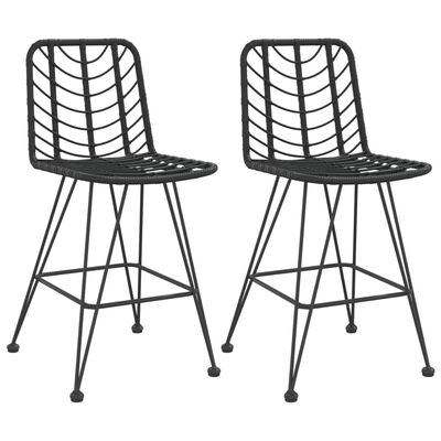vidaXL Barové stoličky 2 ks čierne 45x56x103,5 cm PE ratan a oceľ