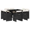 vidaXL 9-dielna záhradná jedálenská sada s vankúšmi čierna polyratan
