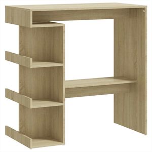 vidaXL Barov&yacute; st&ocirc;l+reg&aacute;l, dub sonoma 100x50x101,5 cm, kompozitn&eacute; drevo