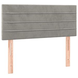 vidaXL Čelo postele bledosiv&eacute; 100x5x78/88 cm zamat
