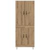 vidaXL Highboard 2 pcs Remeseln&yacute; dub Kon&scaron;trukčn&eacute; drevo a sklo