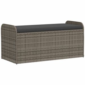 vidaXL &Uacute;ložn&aacute; lavička s vank&uacute;&scaron;om siv&aacute; 115x51x52 cm polyratan