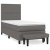vidaXL Boxspring posteľ s matracom siv&aacute; 90x200 cm umel&aacute; koža