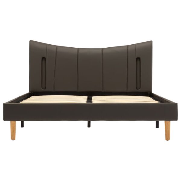 vidaXL Posteľn&yacute; r&aacute;m s LED antracitov&yacute; 120x200 cm umel&aacute; koža