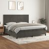 vidaXL Posteľn&yacute; r&aacute;m boxspring s matracom tmavosiv&yacute; 200x200 cm zamat