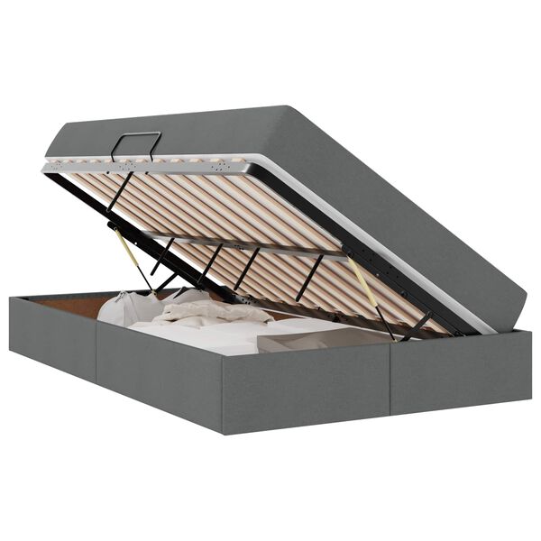 vidaXL Postel s úložným prostorem a matrací Tmavo šedá 120 x 200 cm