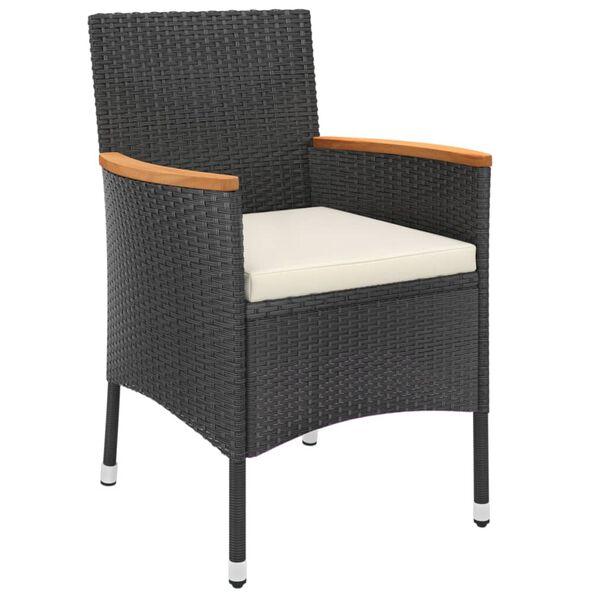 vidaXL 5-dielna z&aacute;hradn&aacute; bistro s&uacute;prava s vank&uacute;&scaron;mi čierna polyratan