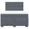 vidaXL Posteľn&yacute; r&aacute;m boxspring s matracom tmavosiv&yacute; 140x190 cm zamat