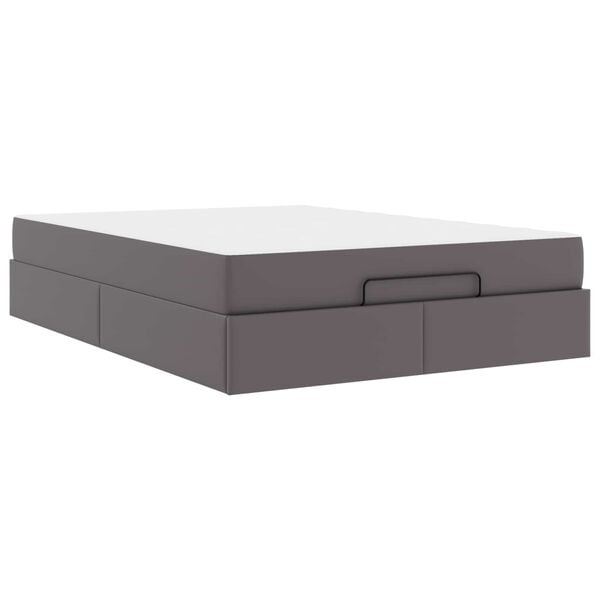 vidaXL R&aacute;m postele s matracom s matracmi 2 pcs Siv&aacute; PVC