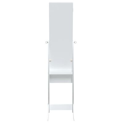 vidaXL Voľne stojace zrkadlo s LED, biele 34x37x146 cm