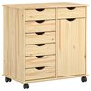 vidaXL Kolieskov&aacute; skriňa 63,5 x 39 x 65,5 cm Mas&iacute;vne borovicov&eacute; drevo