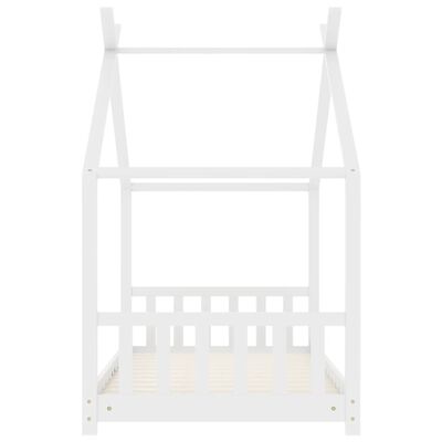 vidaXL Detský posteľný rám biely 70x140 cm borovicový masív