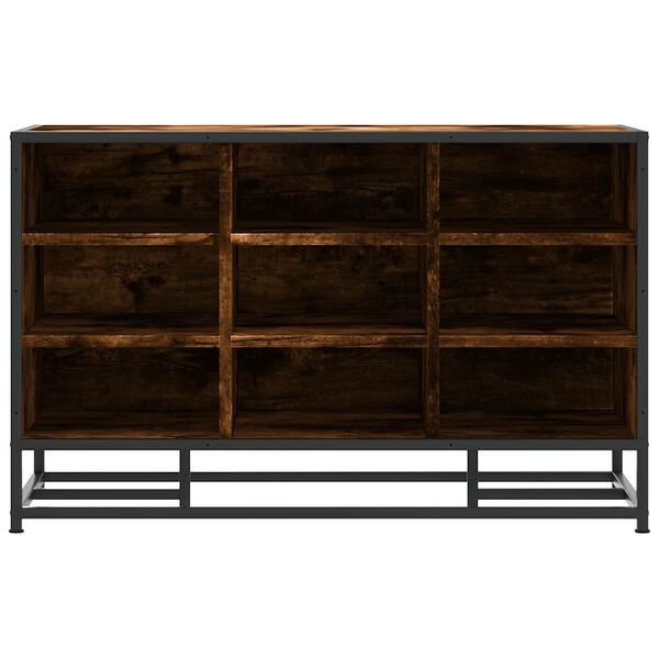 vidaXL Lavica na top&aacute;nky dymov&yacute; dub 84x40x53,5 cm kompozitn&eacute; drevo+kov