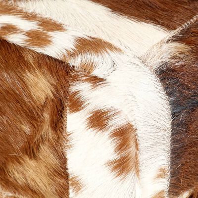 vidaXL Lavica hnedá 160 cm pravá kozia koža patchwork
