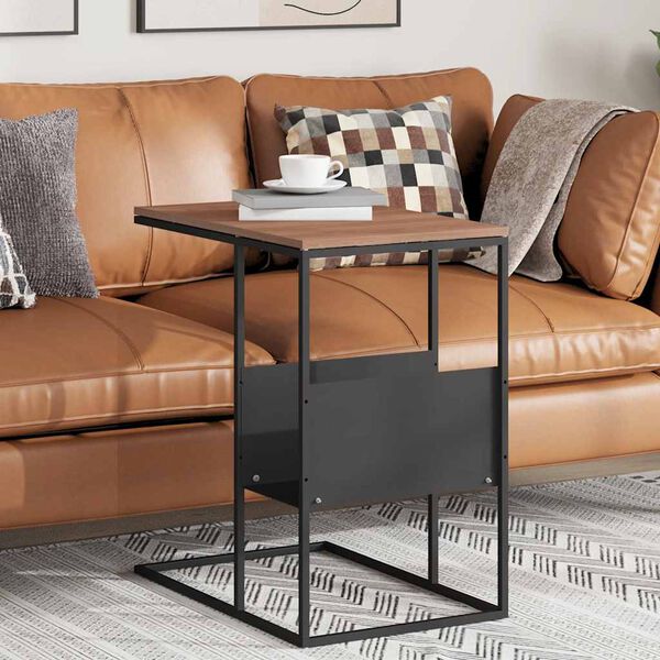 vidaXL Bočn&yacute; stol&iacute;k čierny 55x36x59,5 cm spracovan&eacute; drevo