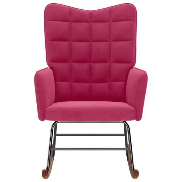 vidaXL Hojdacie kreslo v&iacute;novo-červen&eacute; zamatov&eacute;