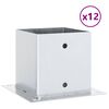 vidaXL Podnože stĺpikov &scaron;tvorcov&eacute; 12 ks Strieborn&aacute; 141x141 mm