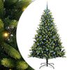 vidaXL Umel&yacute; skladac&iacute; vianočn&yacute; stromček 300 LED di&oacute;d Zelen&aacute; 210 cm