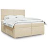 vidaXL Boxspring posteľ s matracom kr&eacute;mov&aacute; 200x200 cm l&aacute;tka