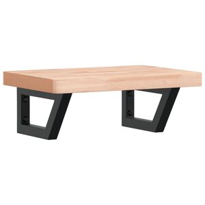 vidaXL Polica pod um&yacute;vadlo n&aacute;stenn&aacute; oceľ a bukov&yacute; mas&iacute;v