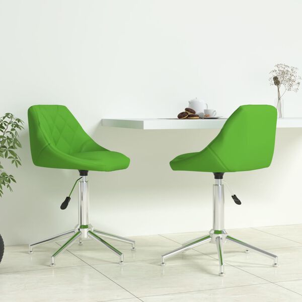 vidaXL Otočn&eacute; jed&aacute;lensk&eacute; stoličky 2 ks zelen&eacute; umel&aacute; koža