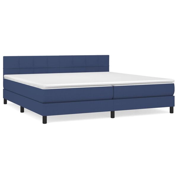 vidaXL Boxspring posteľ s matracom modr&aacute; 200x200 cm l&aacute;tka