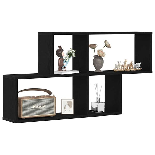 vidaXL Stenn&aacute; polica Čierny dub 76 x 15 x 53 cm Kompozitn&eacute; drevo