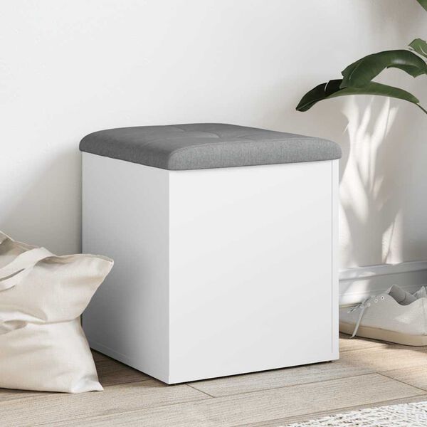 vidaXL &Uacute;ložn&aacute; lavica biela 42x42x45 cm, umel&eacute; drevo