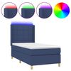 vidaXL Posteľ boxsping s matracom a LED modr&aacute; 90x200 cm l&aacute;tka