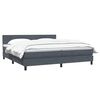 vidaXL Posteľn&yacute; r&aacute;m boxspring s matracom tmavosiv&yacute; 180x210 cm zamat