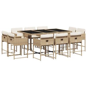 vidaXL 11-dielna z&aacute;hradn&aacute; jed&aacute;lensk&aacute; s&uacute;prava vank&uacute;&scaron;e b&eacute;žov&aacute; polyratan