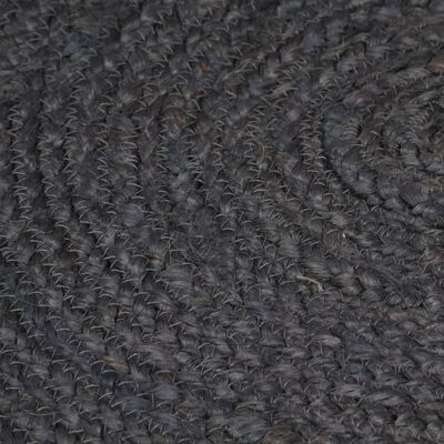vidaXL Ručne vyrobený koberec tmavosivý 90 cm jutový okrúhly