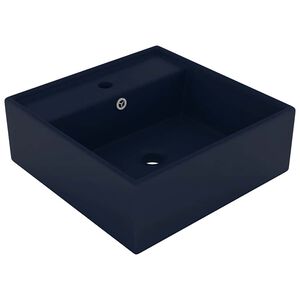 vidaXL Luxusn&eacute; um&yacute;vadlo, prepad, matn&eacute; tmavomodr&eacute; 41x41 cm, keramika