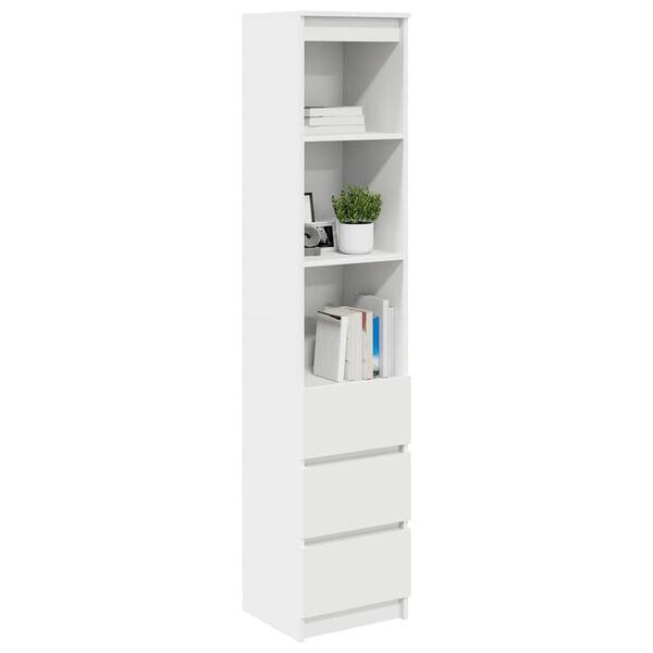vidaXL Highboard White 37,5x35x180 cm Kon&scaron;trukt&eacute;rske drevo